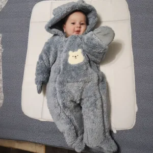 Recebido Macacão com Capuz para Bebê Espessado do cliente J****e.
