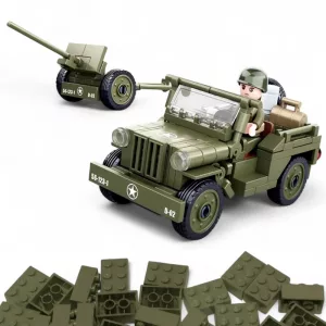 Blocos de Montar Carro Militar de Brinquedo