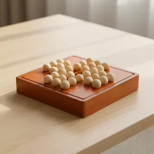 Jogo de Tabuleiro Solitário de Madeira para Diversão em Família