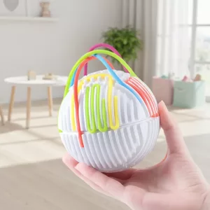 sensory ball, sensory ball with stripes, sensory montessori toy, montessori sensory toy, sensory stress ball