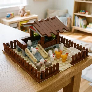 Blocos de Montar Galinheiro de Animais da Fazenda para Crianças