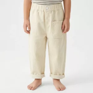 Calça Infantil de Veludo Cotelê Algodão Quente e Pantalona