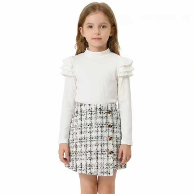 long sleeve top and skirt set