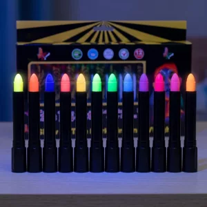 Conjunto de 12 Marcadores de Tinta UV que Brilham no Escuro para Rosto e Corpo Infantil