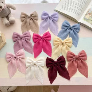 Conjunto com 10 Presilhas de Cabelo com Laço para Crianças