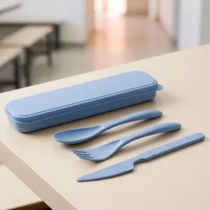 Conjunto Portátil de Talheres Infantil com 3 Peças