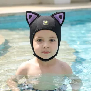 Touca de Natação de Neoprene com Orelhas de Gato para Crianças