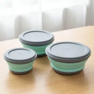 Conjunto Infantil com 3 Recipientes Portáteis Dobráveis para Lanche