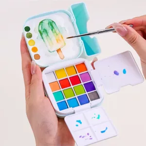 Conjunto de Pintura com 16 Aguarelas Kit de Arte para Crianças