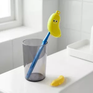 Capa de Escova de Dentes em Forma de Banana com Estojo de Viagem para Pasta de Dentes para Crianças