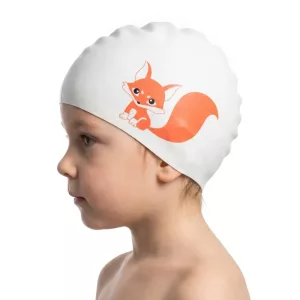 Touca de natação infantil de silicone fofa