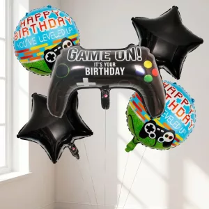Conjunto de 5 Balões de Folha de Alumínio para Festa com Comandos de Videojogos
